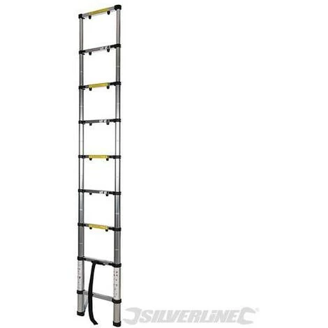 SILVERLINE Échelle Télescopique, 2,6 M / 9 échelons, 2.6 M - 9 échelons 2 SILVERLINE Échelle Télescopique, 2,6 M / 9 échelons, 2.6 M - 9 échelons – Image 2