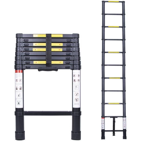 STOMO 3.2M Échelle Télescopique Escabeau Multi-Fonction Escamotable En Aluminium Portable Pliante Multifonction Ladder Charge 150 Kg 2 STOMO 3.2M Échelle Télescopique Escabeau Multi-Fonction Escamotable En Aluminium Portable Pliante Multifonction Ladder Charge 150 Kg – Image 2