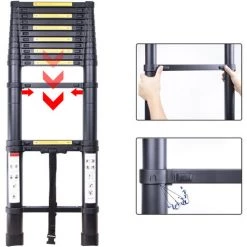 STOMO 3.2M Échelle Télescopique Escabeau Multi-Fonction Escamotable En Aluminium Portable Pliante Multifonction Ladder Charge 150 Kg 7 STOMO 3.2M Échelle Télescopique Escabeau Multi-Fonction Escamotable En Aluminium Portable Pliante Multifonction Ladder Charge 150 Kg -Pas Cher Échelle Magasin 57487117 4