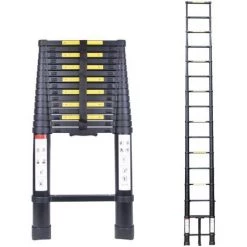 STOMO 5.0M Échelle Télescopique Escabeau Multi-Fonction Escamotable En Aluminium Portable Pliante Multifonction Ladder Charge 150 Kg