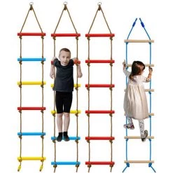 MACARON Échelle En Avec Mousquetons,Échelle De Corde Pour Enfants ,Équipement De Jeu Pour échelle D'arbre ,Jouets D'escalade Pour Balançoire,Échelle En Corde à Bascule LO-Ron -Pas Cher Échelle Magasin 57642133 5