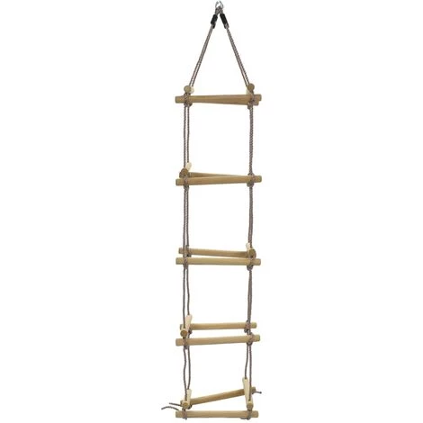 INLIFE Échelle De Corde Pour Enfants 200 Cm Bois 3 INLIFE Échelle De Corde Pour Enfants 200 Cm Bois – Image 3