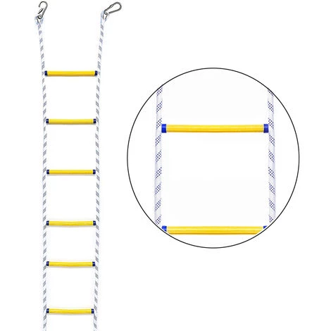 IDEGU Échelle De Corde D'évacuation De Feu Échelle De Sécurité Incendie Résistant Aux Flammes Avec 2 Mousquetons - 3 M 2 IDEGU Échelle De Corde D'évacuation De Feu Échelle De Sécurité Incendie Résistant Aux Flammes Avec 2 Mousquetons - 3 M – Image 2