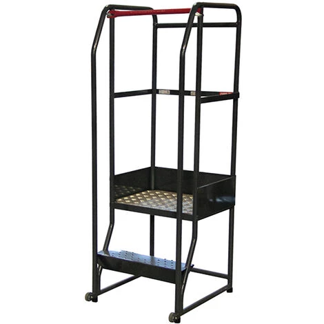 ESCABEAU DIRECT - MATISERE Escabeau Roulant Rayonnage 2 Marches - Hauteur De Travail Max. 2.51m - 830008727 1 ESCABEAU DIRECT - MATISERE Escabeau Roulant Rayonnage 2 Marches - Hauteur De Travail Max. 2.51m - 830008727