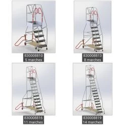 ESCABEAU DIRECT - MATISERE Escabeau Roulant Rayonnage 9 Marches - Hauteur De Travail Max. 4.08m - 830008814 -Pas Cher Échelle Magasin 58172848 3