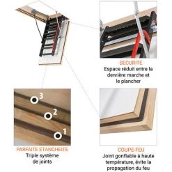 ECHELLE DIRECT - MATISERE Escalier Coupe Feu 60min - Ouverture Du Plafond De 70 X 140cm - LMF60/70144-360 -Pas Cher Échelle Magasin 58173495 4