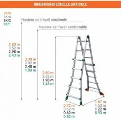 ECHELLE DIRECT - MATISERE Echelle De 4.00 M De Long - 4 X 4 Barreaux - Béquille De Rallonge - BK/2/BR -Pas Cher Échelle Magasin 58233840 3