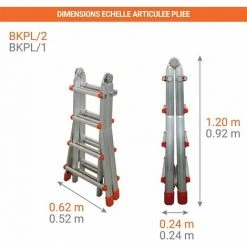 ECHELLE DIRECT - MATISERE Echelle De 2.88m De Long - 4 X 3 Barreaux - Béquille De Rallonge - BKPL/1/BR -Pas Cher Échelle Magasin 58233843 4