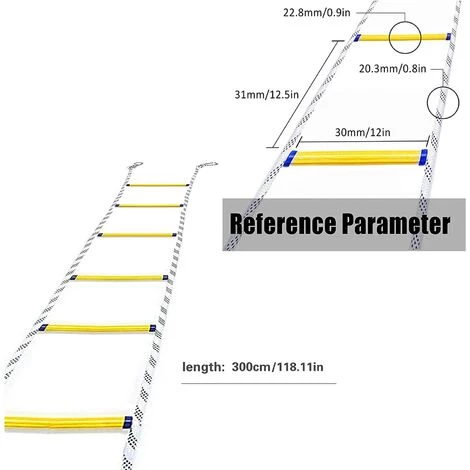 MACARON Échelle De Secours,Échelle De Corde De Sauvetage,3M échapper Au Travail D'urgence Avec Boucle Escalade D'Incendie Pour Évacuation De Fenêtre, Balcon LO-Ron 2 MACARON Échelle De Secours,Échelle De Corde De Sauvetage,3M échapper Au Travail D'urgence Avec Boucle Escalade D'Incendie Pour Évacuation De Fenêtre, Balcon LO-Ron – Image 2