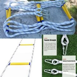 MACARON Échelle De Secours,Échelle De Corde De Sauvetage,3M échapper Au Travail D'urgence Avec Boucle Escalade D'Incendie Pour Évacuation De Fenêtre, Balcon LO-Ron 8 MACARON Échelle De Secours,Échelle De Corde De Sauvetage,3M échapper Au Travail D'urgence Avec Boucle Escalade D'Incendie Pour Évacuation De Fenêtre, Balcon LO-Ron -Pas Cher Échelle Magasin 58334667 4