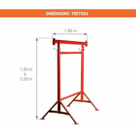 ECHELLE DIRECT - MATISERE Tréteau De Maçon Ø 42 Mm Avec Pieds Fixes Et Tête Articulée - 40342222 2 ECHELLE DIRECT - MATISERE Tréteau De Maçon Ø 42 Mm Avec Pieds Fixes Et Tête Articulée - 40342222 – Image 2