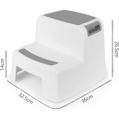 MINKUROW Marche Pied Enfant, Escabeau Enfant, Petit Tabouret Plastique, Marchepied 2 Marches Antidéparant En Bas âge Pour Apprentissage De La Propreté / Salle De Bains / Cuisine 3 MINKUROW Marche Pied Enfant, Escabeau Enfant, Petit Tabouret Plastique, Marchepied 2 Marches Antidéparant En Bas âge Pour Apprentissage De La Propreté / Salle De Bains / Cuisine – Image 3