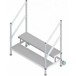 ESCABEAU DIRECT - MATISERE Marchepied Roulant 2 Marches - Hauteur De Travail Max 2.50m - Largeur 1.05m - MP2/100RGC