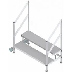 ESCABEAU DIRECT - MATISERE Marchepied Roulant 3 Marches - Hauteur De Travail Max 2.70m - Largeur 1.05m - MP3/100RGCL