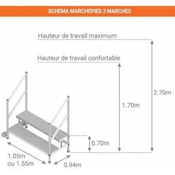 ESCABEAU DIRECT - MATISERE Marchepied Roulant 3 Marches - Hauteur De Travail Max 2.70m - Largeur 1.05m - MP3/100RGCL 6 ESCABEAU DIRECT - MATISERE Marchepied Roulant 3 Marches - Hauteur De Travail Max 2.70m - Largeur 1.05m - MP3/100RGCL -Pas Cher Échelle Magasin 60272921 3