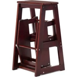 RELAX4LIFE Escabeau Tabouret Pliant 3 Marches Fabriqué En Pin, Multifonctionnel Portable Peu Encombrant Décoratif En Bois Naturel, Cuisine Chambre Bureau Magasin (Noyer Foncé) 8 RELAX4LIFE Escabeau Tabouret Pliant 3 Marches Fabriqué En Pin, Multifonctionnel Portable Peu Encombrant Décoratif En Bois Naturel, Cuisine Chambre Bureau Magasin (Noyer Foncé) -Pas Cher Échelle Magasin 60464646 4