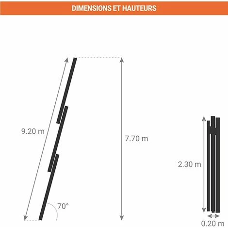 ECHELLE DIRECT - MATISERE Echelle Pompier - 2x8 + 1x7 Barreaux - Longueur 9.20m - 115093 2 ECHELLE DIRECT - MATISERE Echelle Pompier - 2x8 + 1x7 Barreaux - Longueur 9.20m - 115093 – Image 2