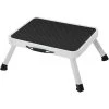 EINEMGELD SONGMICS Marchepied à 1 Niveau, Escabeau, Échelle, Tabouret, En Acier, Antidéparant, Pliable, Avec Poignée, Capacité De Charge 150 Kg, Idéal Pour La Caravane, Blanc, GSL01WT