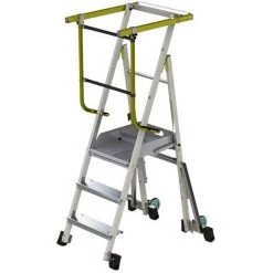 ESCABEAU DIRECT - MATISERE PIRL 2 Marches - 4 Roues Escamotables - Hauteur De Travail Max. 2.50m - PAM2/R