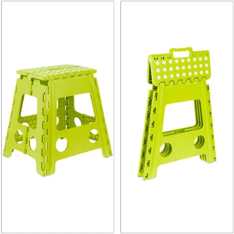 Relaxdays Tabouret Pliable, Antidérapant, 120 Kg De Capacité De Charge, Poignée,HxLxP 39 X 38,5 X 32 Cm, Bleu Clair 2 Relaxdays Tabouret Pliable, Antidérapant, 120 Kg De Capacité De Charge, Poignée,HxLxP 39 X 38,5 X 32 Cm, Bleu Clair – Image 2