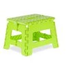 Relaxdays Tabouret Pliable, Plastique, 1 Marche, Marchepied Pour Enfant, Max. 120 Kg, HLP: 22,5x32x25 Cm, Vert/blanc