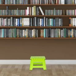 Relaxdays Tabouret Pliable, Plastique, 1 Marche, Marchepied Pour Enfant, Max. 120 Kg, HLP: 22,5x32x25 Cm, Vert/blanc -Pas Cher Échelle Magasin 61314057 3