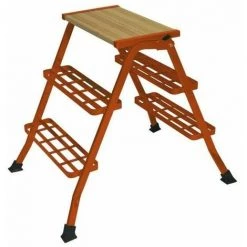 AUTRES Marchepied Acier Pliant Avec Caillebotis 90cm 4 Marches