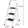 DAY PLUS Échelle à 3 Marches, Acier Robuste, Pliant, Tabouret Cuisine Portable Avec Tapis Antidérapant DHL