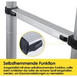 Randaco Echelle Télescopique Jusqu'à 150 Kg Escabeau Stable En Aluminium 3,2 M - Argent -Pas Cher Échelle Magasin 63762425 3