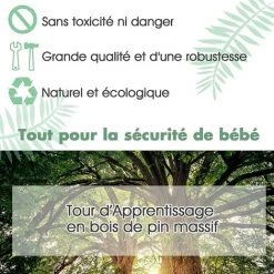 RELAX4LIFE Tour D’Apprentissage Tour D’Observation En Bois, Escabeau Pour Enfants 18 Mois - 5 Ans, Chaise Assistante Securisée Pour Cuisine, Salle à Manger Et Salle De Bain, Naturel/Café/Gris (Café) -Pas Cher Échelle Magasin 64129816 4