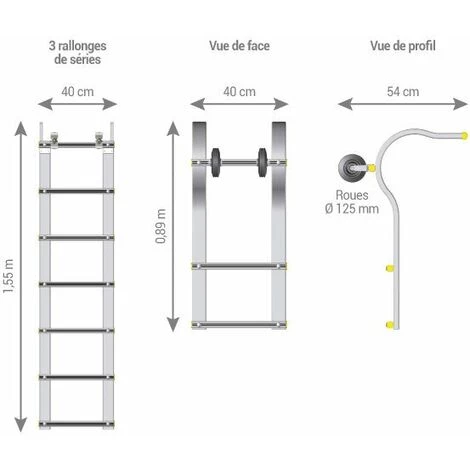ECHELLE DIRECT - MATISERE Echelle De Toit 7.10m Avec Crochet (4 échelles 1.55m + 1 Crochet) - ECHTOIT/710-E25 3 ECHELLE DIRECT - MATISERE Echelle De Toit 7.10m Avec Crochet (4 échelles 1.55m + 1 Crochet) - ECHTOIT/710-E25 – Image 3