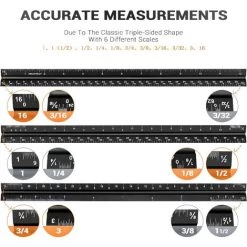 FUHUIDATRADING Règle D'échelle Architecturale Règle D'échelle Triangulaire En Métal Pour Architectes, Dessinateurs, étudiants Et Ingénieurs -Pas Cher Échelle Magasin 64468556 3