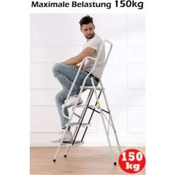 DAY PLUS DayPlus Escabeau Pliable à 4 Marches - En Acier Solide - Antidérapant - Charge Maximale : 150 Kg - Pour La Maison, La Cuisine, Le Garage 8 DAY PLUS DayPlus Escabeau Pliable à 4 Marches - En Acier Solide - Antidérapant - Charge Maximale : 150 Kg - Pour La Maison, La Cuisine, Le Garage -Pas Cher Échelle Magasin 65389420 4