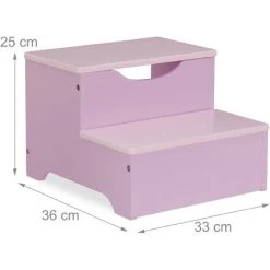Relaxdays Marchepied Pour Enfants, Petit Tabouret, 2 Marches, Hauteur 25 Cm, Salle Bain, MDF, Accès Lavabo, Violet-rose 9 Relaxdays Marchepied Pour Enfants, Petit Tabouret, 2 Marches, Hauteur 25 Cm, Salle Bain, MDF, Accès Lavabo, Violet-rose -Pas Cher Échelle Magasin 65421931 5
