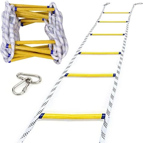 JN.SONGS Échelles De Secours 15M Avec Mousquetons Échelle De Corde De Sauvetage Pour Évacuation De Fenêtre, Balcon 2 JN.SONGS Échelles De Secours 15M Avec Mousquetons Échelle De Corde De Sauvetage Pour Évacuation De Fenêtre, Balcon – Image 2