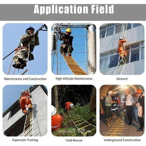 JN.SONGS Échelles De Secours 15M Avec Mousquetons Échelle De Corde De Sauvetage Pour Évacuation De Fenêtre, Balcon 5 JN.SONGS Échelles De Secours 15M Avec Mousquetons Échelle De Corde De Sauvetage Pour Évacuation De Fenêtre, Balcon – Image 5