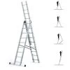 HOSTRÖM Echelle Transformable 3 Plans StablePro, Extensible Coulissante Et En Aluminium, 3x9 Marches, 6 Positions, Hauteur Max 6,10 M, Garantie 5 Ans, Charge Maximale 150kg, Hostrom