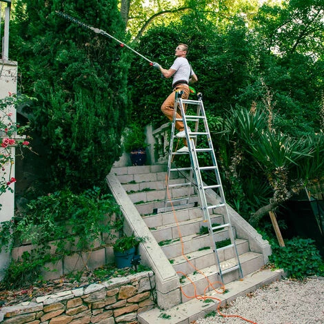 HOSTRÖM Echelle Transformable 3 Plans StablePro, Extensible Coulissante Et En Aluminium, 3x7 Marches, 6 Positions, Hauteur Max 5,00 M, Garantie 5 Ans, Charge Maximale 150kg, Hostrom 5 HOSTRÖM Echelle Transformable 3 Plans StablePro, Extensible Coulissante Et En Aluminium, 3x7 Marches, 6 Positions, Hauteur Max 5,00 M, Garantie 5 Ans, Charge Maximale 150kg, Hostrom – Image 5