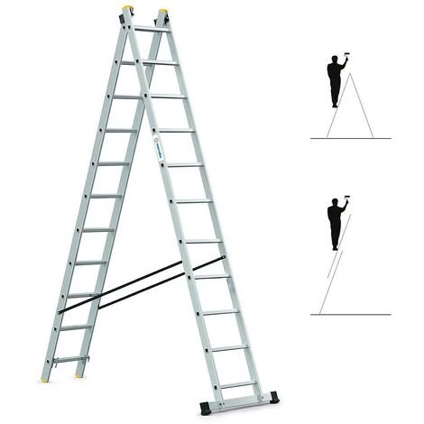 HOSTRÖM Echelle Transformable 2 Plans StablePro, Extensible Coulissante Et En Aluminium, 2x11 Marches, 3 Positions, Hauteur Max 5m78, Garantie 5 Ans, Charge Maximale 150kg, Hostrom 1 HOSTRÖM Echelle Transformable 2 Plans StablePro, Extensible Coulissante Et En Aluminium, 2x11 Marches, 3 Positions, Hauteur Max 5m78, Garantie 5 Ans, Charge Maximale 150kg, Hostrom
