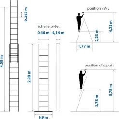HOSTRÖM Echelle Transformable 2 Plans StablePro, Extensible Coulissante Et En Aluminium, 2x11 Marches, 3 Positions, Hauteur Max 5m78, Garantie 5 Ans, Charge Maximale 150kg, Hostrom 7 HOSTRÖM Echelle Transformable 2 Plans StablePro, Extensible Coulissante Et En Aluminium, 2x11 Marches, 3 Positions, Hauteur Max 5m78, Garantie 5 Ans, Charge Maximale 150kg, Hostrom -Pas Cher Échelle Magasin 65726241 3