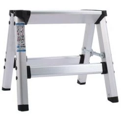 BRICO XS échelle Escabeau Marche Pied Aluminium 0 + 2x1 150 Kg Hauteur 30 Cm Plate-forme