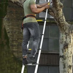 Froadp 380cm Échelle Pliante Télescopique, Multifonctionnelle Echelle Pliable En Aluminium, Escabeau à Barreaux Avec 12 Marches, Escabot Extensible Capacité De Charge Jusqu'à 150KG(Argenté) -Pas Cher Échelle Magasin 66219976 5