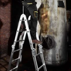 Froadp 550cm Échelle D'échafaudage En Aluminium Escabeau Multifonction 6 En 1 Polyvalente Échafaudage Avec 2 Platforms Portante Jusqu'à 150KG(4x5 échelons, Argent) -Pas Cher Échelle Magasin 66219980 5