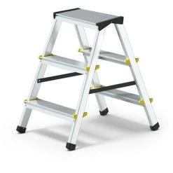 MONMOBILIERDESIGN DWA Escabeau Double Pliable En Aluminium 3 Marches