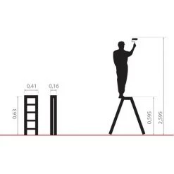 MONMOBILIERDESIGN DWA Escabeau Double Pliable En Aluminium 3 Marches -Pas Cher Échelle Magasin 66646078 3