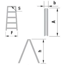 MONMOBILIERDESIGN DWA Escabeau Double Pliable En Aluminium 3 Marches -Pas Cher Échelle Magasin 66646078 4