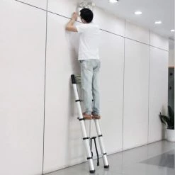 Soges 2.6 M Télescopique Échelle En Aluminium Extension Télescopique Échelle Loft Multi-Purpose Ladder Portable Pliable - Argent -Pas Cher Échelle Magasin 66816807 5
