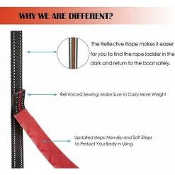 DONTODENT Échelle De Corde De Bateau, Échelle De Corde De Pêche D'extension D'échelle De Corde De Bateau Portable Pour Bateau Gonflable, Kayak - Rouge 5 Étapes 7 DONTODENT Échelle De Corde De Bateau, Échelle De Corde De Pêche D'extension D'échelle De Corde De Bateau Portable Pour Bateau Gonflable, Kayak - Rouge 5 Étapes -Pas Cher Échelle Magasin 66972631 3