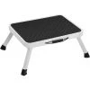 CESIèCLEFOU Escabeau, Marche-Pieds Une Marche, Échelle, Tabouret En Acier Pour Salle De Bain, Cuisine, Charge 150 Kg, 37,5 X 26,5 X 17,5 Cm, Blanc Lefou