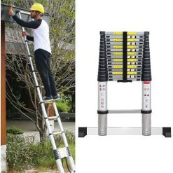 SKECTEN Échelle Télescopique En Aluminium De 4,7 M, Antidérapante, échelle Polyvalente, Charge Maximale : 150 Kg